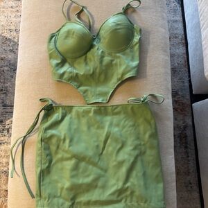 Fashion Nova Green Skirt Set